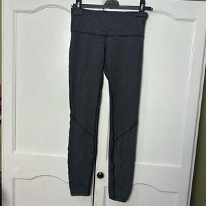 Lululemon Herringbone Black & Gray Leggings Womens 4 Low Rise